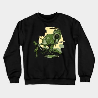 Tyrannosaurus Rex Chasing Crewneck Sweatshirt